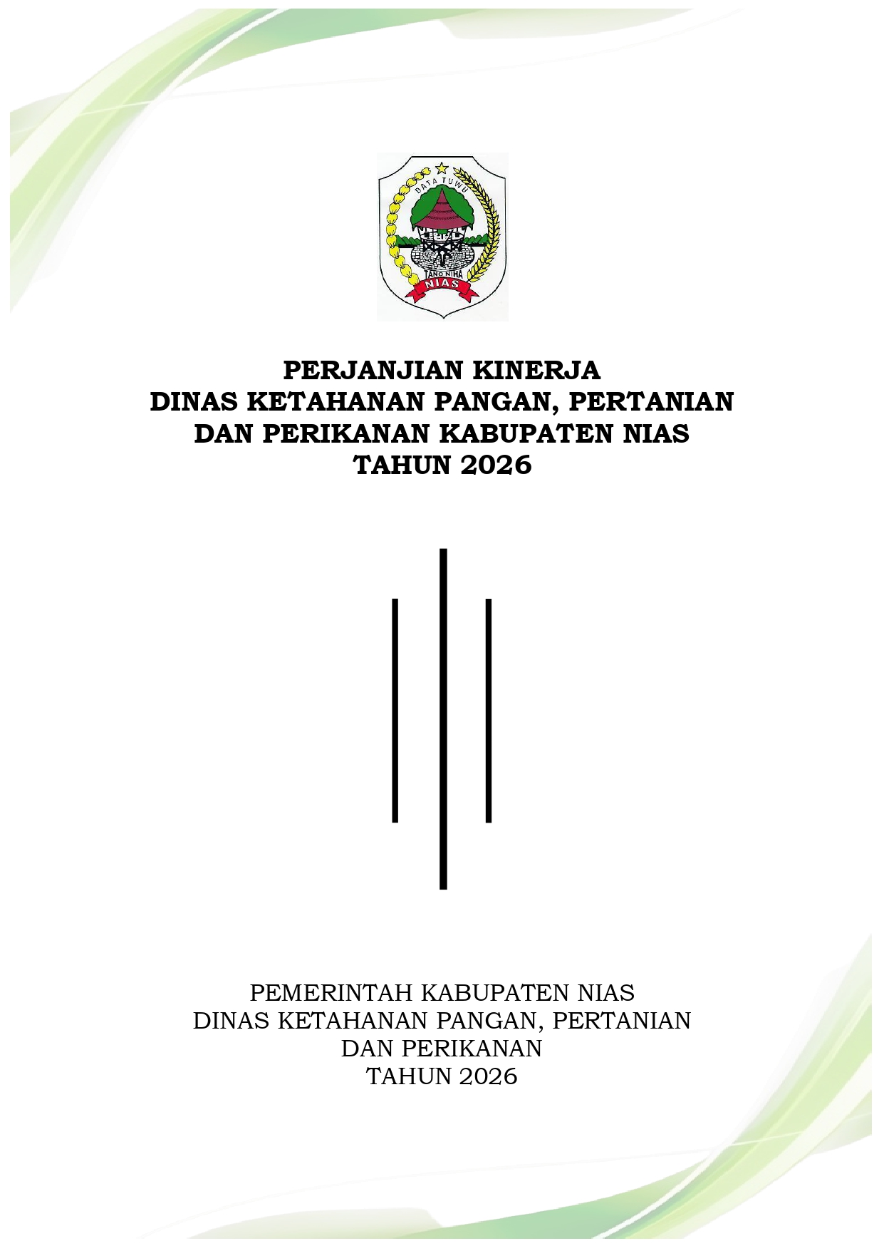 Perjanjian Kinerja Dinas Ketahanan Pangan, Pertanian dan Perikanan Kabupaten Nias Tahun 2026